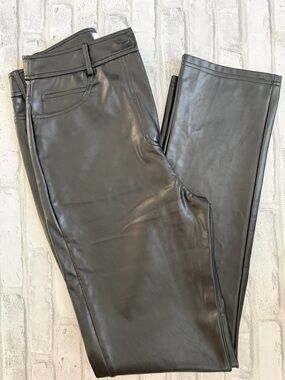 American Threads Black Faux Leather Pants